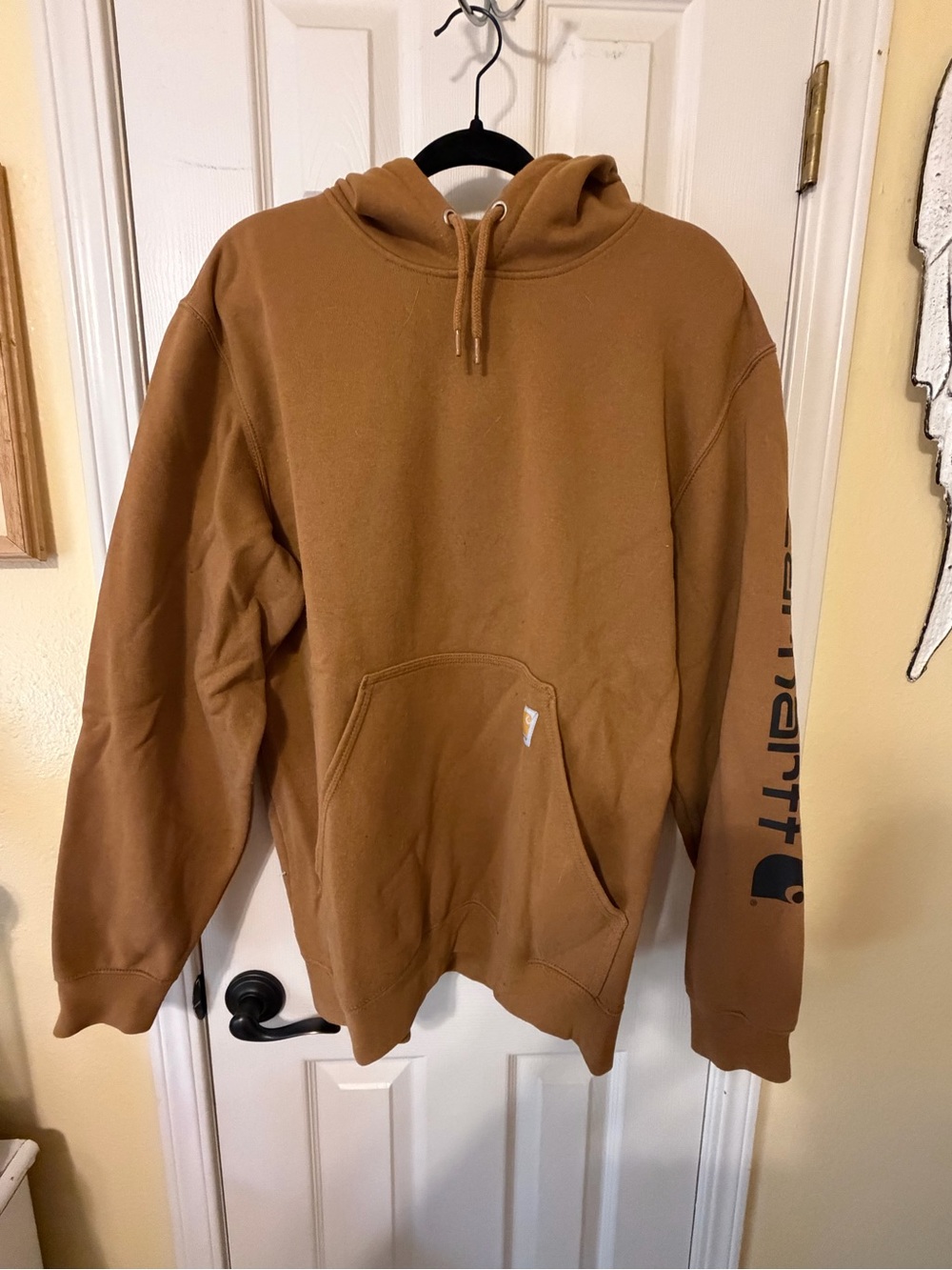 Carhartt Brown Carhartt Logo Sleeve Pullover Hoodie